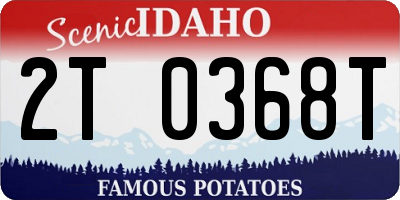 ID license plate 2T0368T