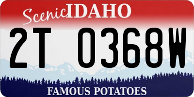 ID license plate 2T0368W