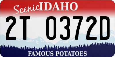 ID license plate 2T0372D