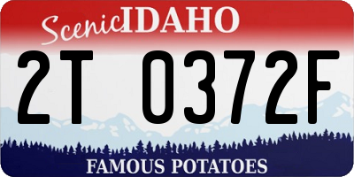 ID license plate 2T0372F
