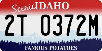 ID license plate 2T0372M
