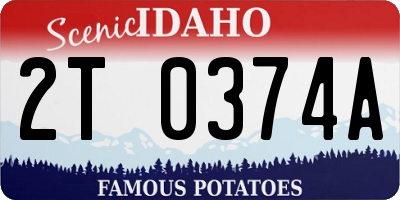 ID license plate 2T0374A
