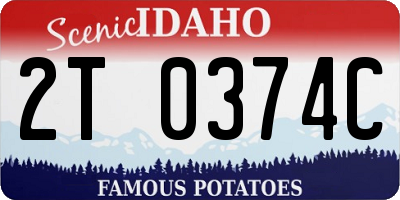 ID license plate 2T0374C