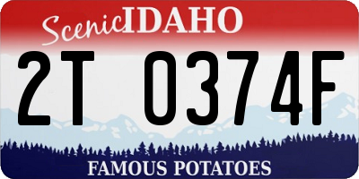 ID license plate 2T0374F