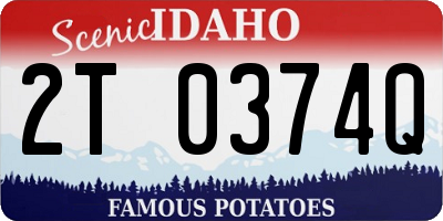 ID license plate 2T0374Q
