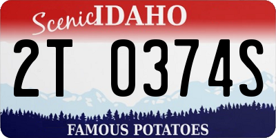 ID license plate 2T0374S