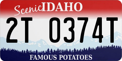 ID license plate 2T0374T