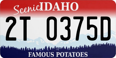 ID license plate 2T0375D