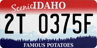 ID license plate 2T0375F