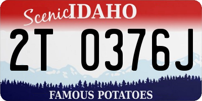 ID license plate 2T0376J