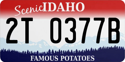 ID license plate 2T0377B