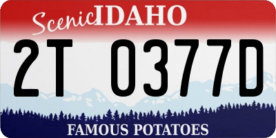 ID license plate 2T0377D
