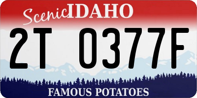 ID license plate 2T0377F