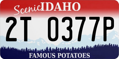 ID license plate 2T0377P