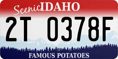 ID license plate 2T0378F