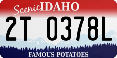 ID license plate 2T0378L