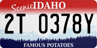 ID license plate 2T0378Y