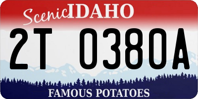 ID license plate 2T0380A