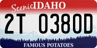 ID license plate 2T0380D