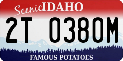 ID license plate 2T0380M