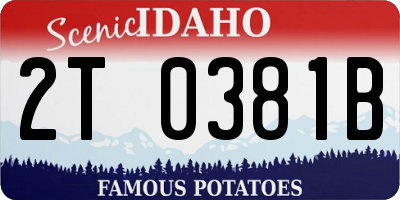 ID license plate 2T0381B