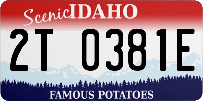 ID license plate 2T0381E