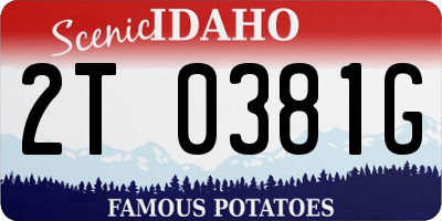 ID license plate 2T0381G