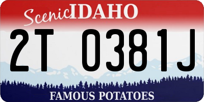 ID license plate 2T0381J