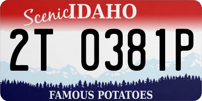 ID license plate 2T0381P