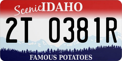 ID license plate 2T0381R