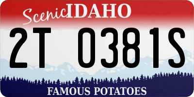 ID license plate 2T0381S