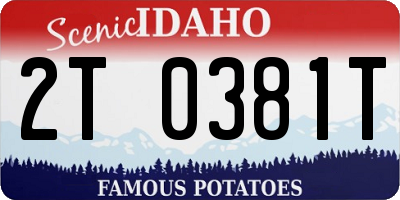 ID license plate 2T0381T