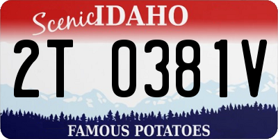 ID license plate 2T0381V