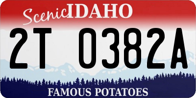 ID license plate 2T0382A