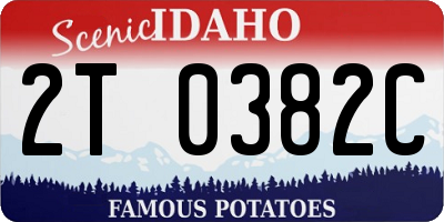 ID license plate 2T0382C