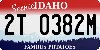 ID license plate 2T0382M