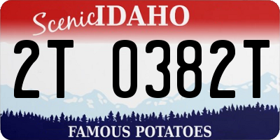 ID license plate 2T0382T