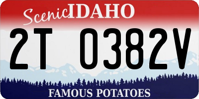 ID license plate 2T0382V