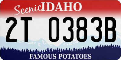 ID license plate 2T0383B