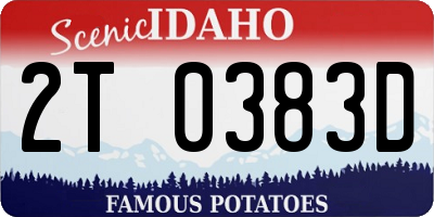 ID license plate 2T0383D