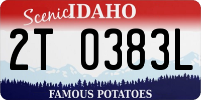 ID license plate 2T0383L