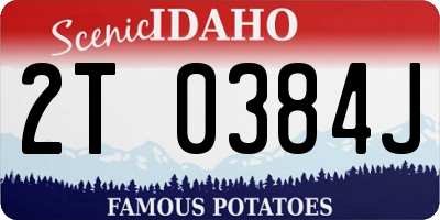 ID license plate 2T0384J