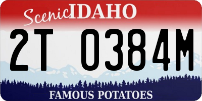 ID license plate 2T0384M
