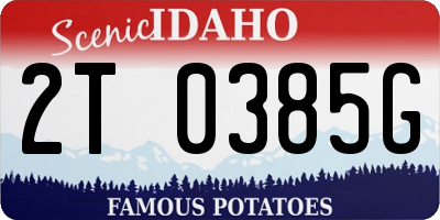 ID license plate 2T0385G