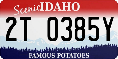 ID license plate 2T0385Y