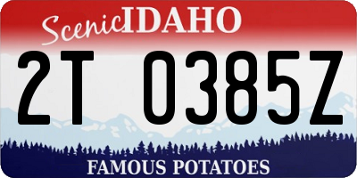 ID license plate 2T0385Z