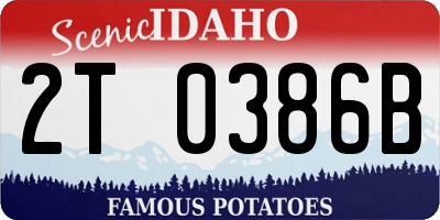 ID license plate 2T0386B