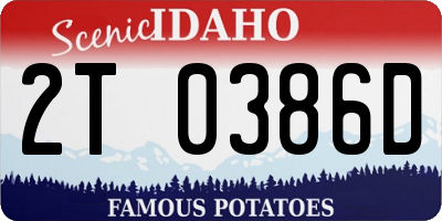 ID license plate 2T0386D