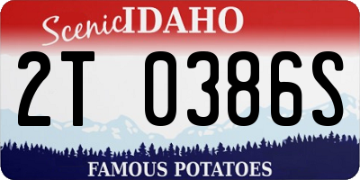 ID license plate 2T0386S