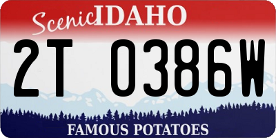 ID license plate 2T0386W